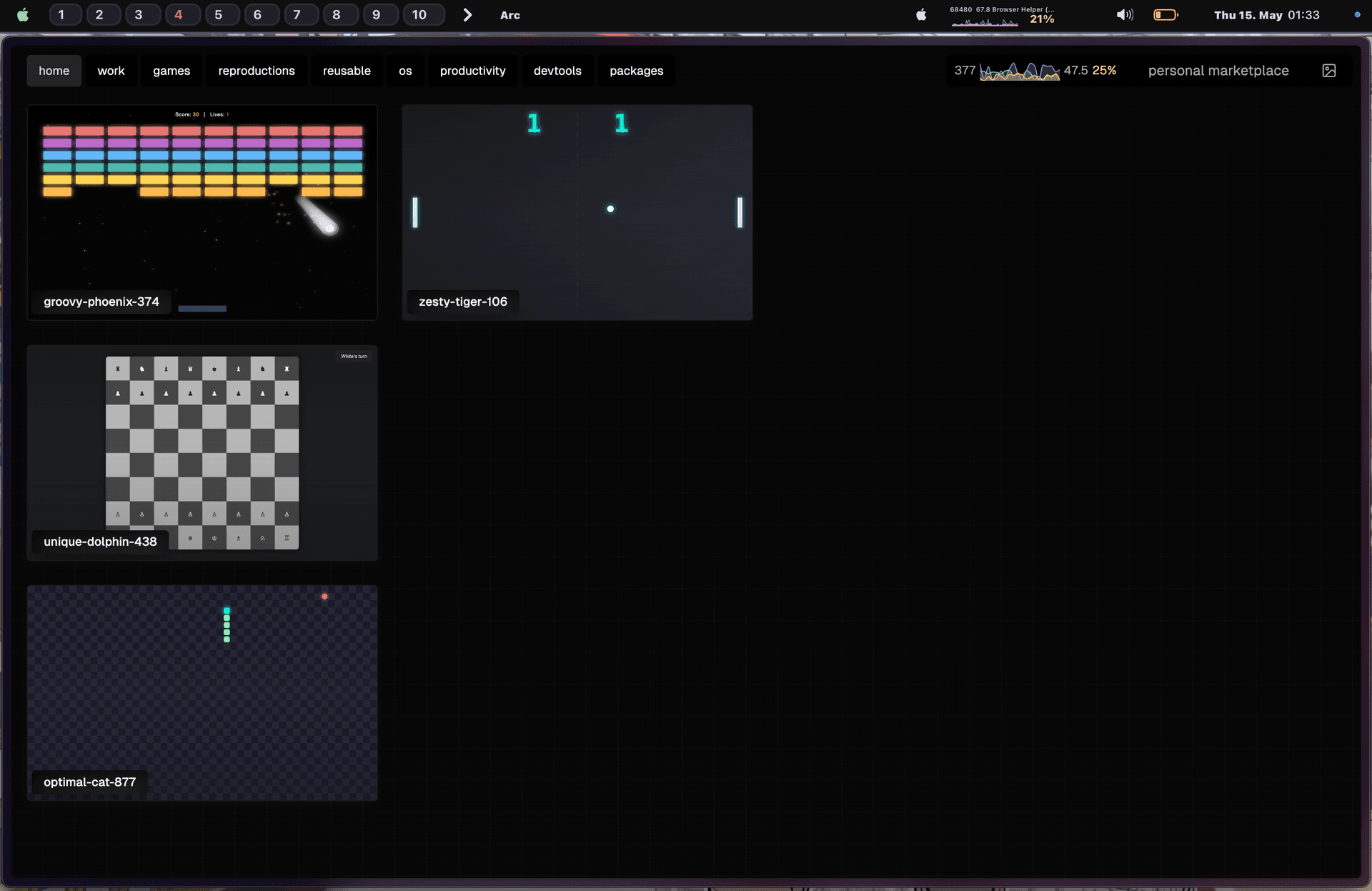 Zenbu home screen prototype